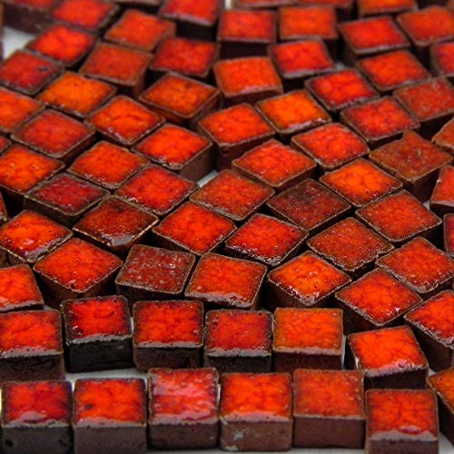 Mini Mosaiksteine 5x5mm, 1000 Stück, Rotorange, RO02 von ALEA Mosaic