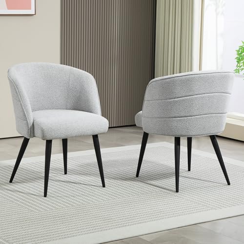 ALEAVIC Sessel Wohnzimmer Relaxsessel 80 cm Armlehnensessel Schlafzimmer Lesesessel Rückenlehne Polstersessel (2, Grau) von ALEAVIC