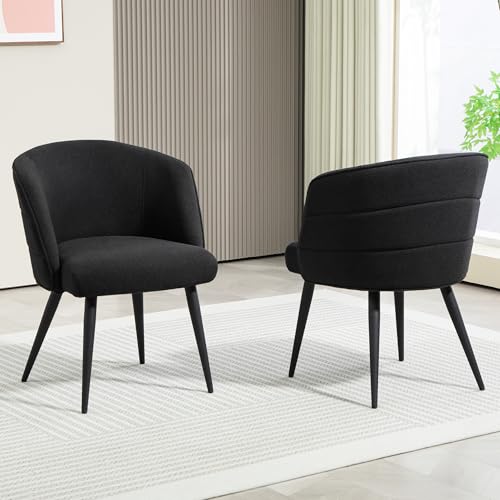 ALEAVIC Sessel Wohnzimmer Relaxsessel 80 cm Armlehnensessel Schlafzimmer Lesesessel Rückenlehne Polstersessel (2, Schwarz) von ALEAVIC