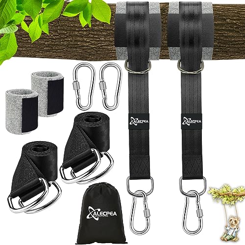 ALECPEA 900KG Schaukel- und Hängematte-Befestigungssatz - All-Inclusive 2er-Set | 150cm x 5cm Hängemattengurte | Inklusive Karabinern, D-Ringen, Aufbewahrungstasche und Baumschutzpolstern ALECPEA 900KG Schaukel- und Hängematte-Befestigungssatz - All-Inclusive 2er-Set | 150cm x 5cm Hängemattengurte | Inklusive Karabinern, D-Ringen, Aufbewahrungstasche und Baumschutzpolstern von ALECPEA