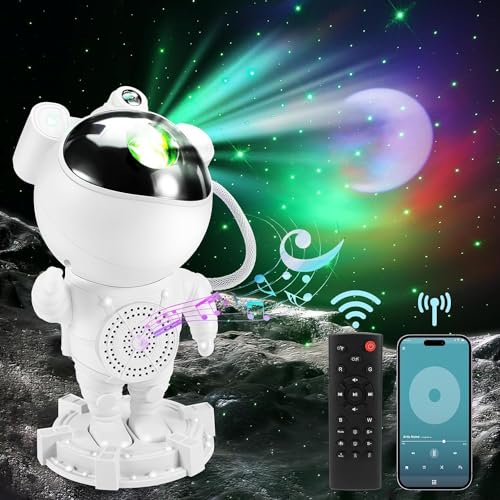 ALED LIGHT Lunar Galactic Astronaut Projektor mit Bluetooth-Lautsprecher, LED-Nachtlicht für Dekoration Haus Schlafzimmer Kino von ALED LIGHT