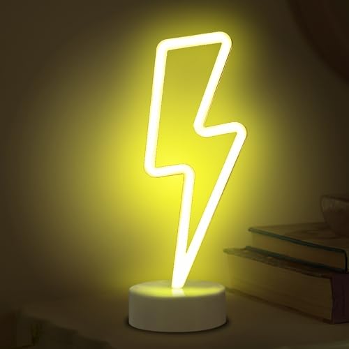 ALEENFOON Licht Zeichen LED Neonlicht Raumdekor Nachtlichter Batteriebetriebene und USB-betriebene Innenbeleuchtung Nacht- und Tischlampen für Schlafzimmer Weihnachtsfeier Bar (Warmweißer Blitz) von ALEENFOON