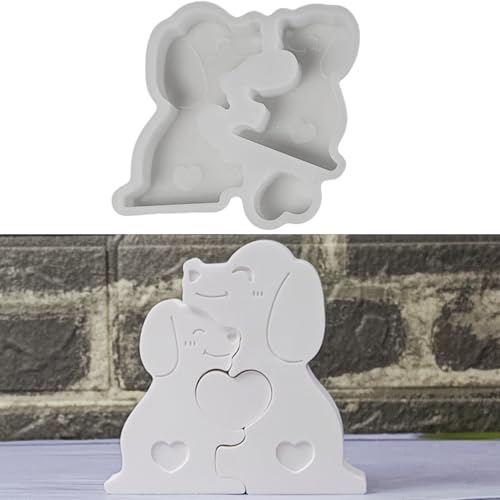 ALEFBET Silikonform Hund, Silikonformen Gießformen Hund, Silikonformen Hund, Silikon Gießform Hund, Gipsformen zum Gießen, Epoxidharz Formen (Hund Puzzle) von ALEFBET