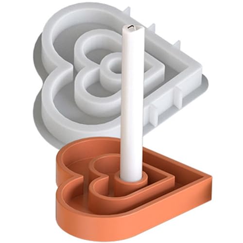 ALEFBET Silikonform Kerzenhalter Stabkerzen,Silikonformen Gießformen Tablett,Silikon Gießform Kerzenhalter für Stabkerzen,Gipsformen zum Gießen,Epoxidharz Formen Silikon 13559 (B) von ALEFBET