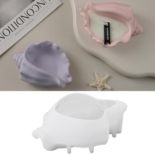 ALEFBET Silikonformen Gießformen, Kreativität Silikonform Kerzenhalter, Kerzen Formen Silikon, Silikon Gießform Kerzen, Gipsformen zum Gießen (Muschelform C) von ALEFBET