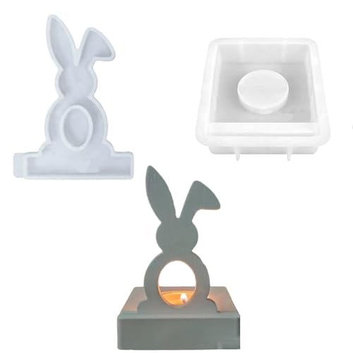 Silikonformen Gießformen, Silikonform Kerzenhalter, Silikon Gießform Kerzenhalter, Gipsformen zum Gießen (Kaninchen E) von ALEFBET