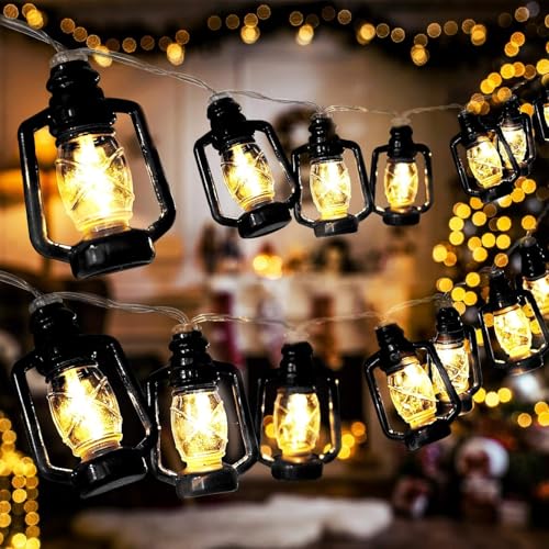ALEGRE® 1,5M 10 LED Petroleumlampe LED Lichterkette (Schwarz) von ALEGRE
