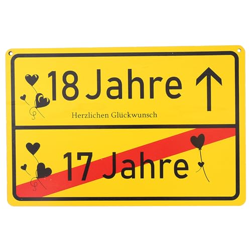 ALEGRE 18 Geburtstag Schild Holz Lustige 18 Geburtstag Geschenk Ortsschild,18 Geburtstag Deko Holz Schild,Alternative zur Geburtstagskarte 18 Jahre Junge Mädchen,Party Deko Geschenkideen von ALEGRE