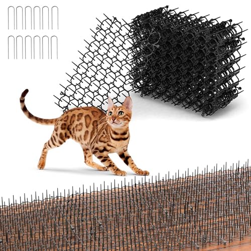 Dornengitter gegen Katzen – 12 Stück Katzenabwehrmatten (20x15cm) für Garten & draußen, effektive Tierbarriere mit Spikes aus Kunststoff zur Abwehr von Katzen, Hunden & Wildtieren von ALEIFLE
