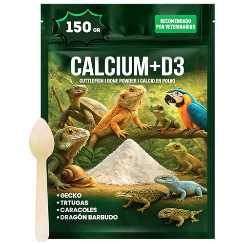 AF® - 150gr Calcium d3, Gecko Futter, wasserschildkröten futtermit Vitamin D3 | Leicht verdaulich, einfach mit dem Messlöffel dosieren, schildkröten Futter von ALEJANDRO FUENTES