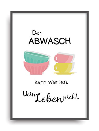 ALEMARG Fine Art Kunstdruck ABWASCH - Leben Poster Print Plakat Moderne Vintage Deko Bild ungerahmt DIN A4 Geschenk von ALEMARG