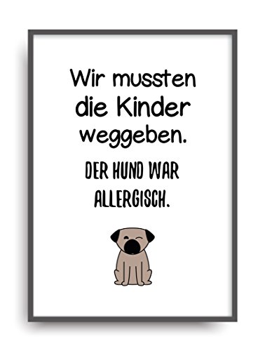 ALEMARG Fine Art Kunstdruck KINDERALLERGIE Hund Poster Print Plakat Moderne Vintage Deko Bild ungerahmt DIN A4 Geschenk von ALEMARG