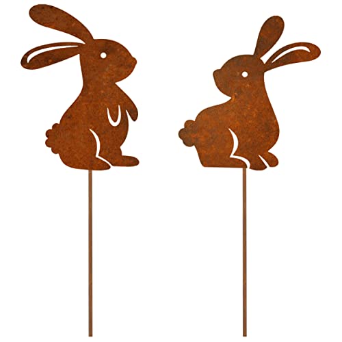 ALEMIN 2er Edelrost Oster Hase Gartenstecker Deko Rost, Osterhasen Gartendeko Rost Baumstecker ALEMIN 2er Edelrost Oster Hase Gartenstecker Deko Rost, Osterhasen Gartendeko Rost Baumstecker von ALEMIN