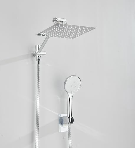 Regenduschkopf aus Edelstahl, 30,5 cm, breiter Regenduschkopf mit 3 Modi, Handwasserstrahl, Hochdruck-Duschkopf mit Arm, für Badezimmerzubehör von ALENARTWATER