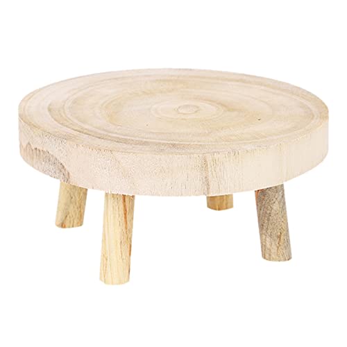 ALEOHALTER Holz-Pflanzenständer, runder Holzsockel, Mini-Hocker, Ausstellungsständer, Holz-Stufenhocker für Kinder und Erwachsene, Innen- und Außendekoration von ALEOHALTER