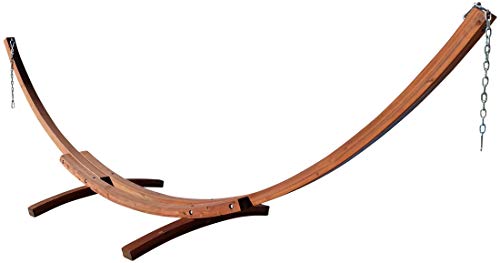 ALEOS. AS-S 410cm XXL Luxus Hängemattengestell Limited Edition Gestell aus Holz Lärche ohne Hängematte Edelstahl Ketten Karabiner und Schrauben von ALEOS.