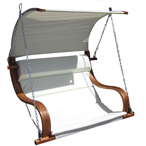 ALEOS. Design Sitzbank für Hollywoodschaukel SEAT-MERU aus Holz Lärche inkl. Dach (ohne Gestell!!) von ALEOS.