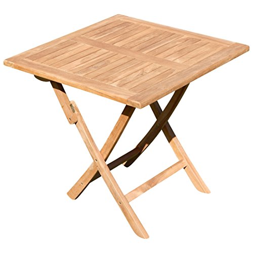 ALEOS. ECHT Teak Klapptisch Holztisch Gartentisch Garten Tisch 80x80 cm Aves Holz Teaktisch von ALEOS.