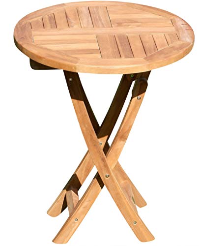 ALEOS. Echt Teak Holz Klapptisch Holztisch rund 60cm Gartentisch Garten Tisch Coamo Teakholz von ALEOS.