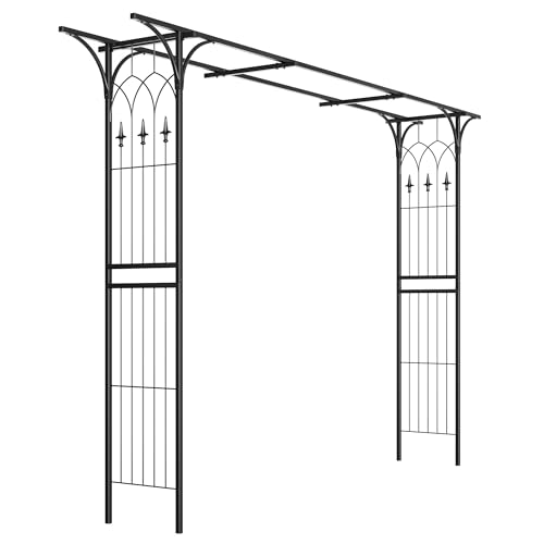 ALEOS. Eleganter XXL Rosenbogen Rankhilfe Pergola aus Metall schwarz Modell 5040 von ALEOS.