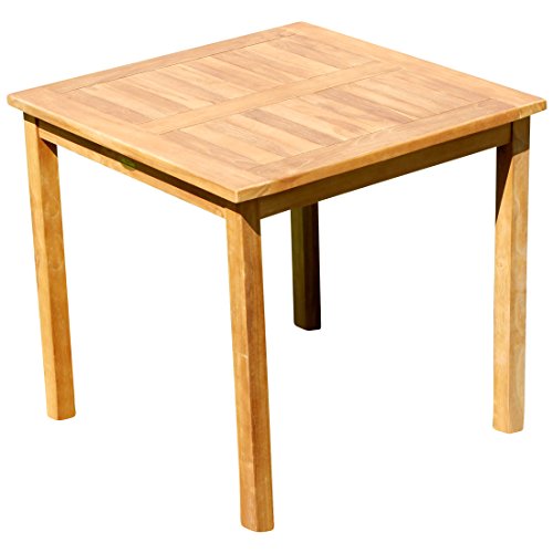 ALEOS. echt Teak Holztisch Gartentisch Garten Tisch 80x80cm Gartenmöbel Esstisch Holz sehr robust JAV-ALPEN80 von ALEOS.