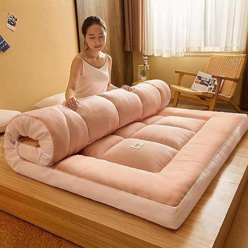Japanische Futonmatratze Volle Verdickung Tatami Bodenmatte Schlafunterlage Atmungsaktive Bodenliege Gästebett Camping-Couch Schlafmatratze für Studentenwohnheime (Color : A, Size : 200 * 220CM) von ALEPXS