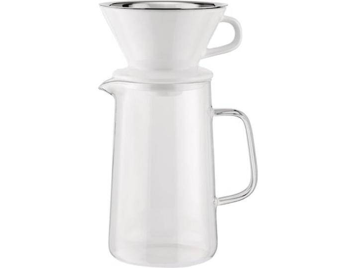 Alessi Kaffeemühle und Filterkrug Set SLOW COFFEE silberfarben, Kaffeebereiter, Silber von ALESSI