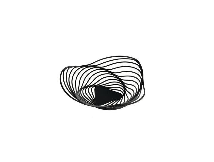 Alessi Obstschale Trinity Schwarz 26 cm, Epoxidharzbeschichteter Stahl, schwarz von ALESSI