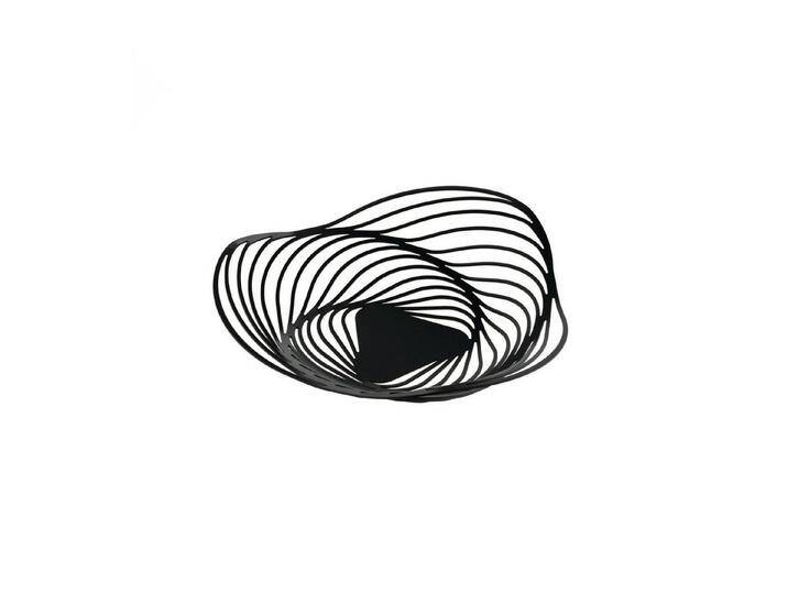 Alessi Obstschale Trinity Schwarz 33 cm, Epoxidharzbeschichteter Stahl, schwarz von ALESSI