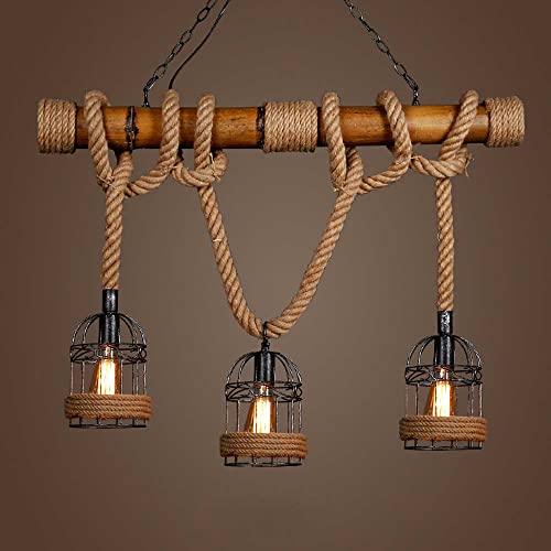 ALETO 100cm Industrielampe Metall Vintage Hängeleuchte Retro Seil Pendelleuchte`Deckenlampen Bambuslicht ALETO 100cm Industrielampe Metall Vintage Hängeleuchte Retro Seil Pendelleuchte`Deckenlampen Bambuslicht von ALETO
