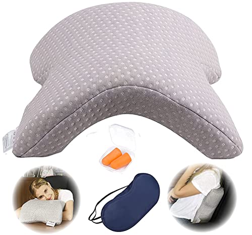 ALEVMOOM Armkissen für Paare, Kissen für Seitenschläfer, Kuschelkissen, Armstützkissen aus Memory-Schaum, ergonomische Kissen für den Nacken (grau) von ALEVMOOM