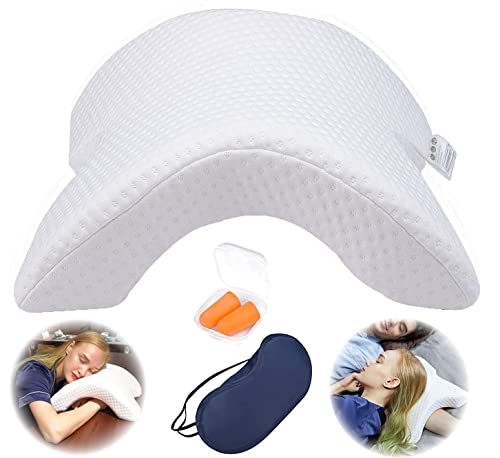 ALEVMOOM Armlehnen-Kissen für Paare, ergonomisches Nackenkissen, Kuschelkissen, Paarkissen, Memory-Schaum mit langsamem Rückprall für Reisen im Büro (Weiß) von ALEVMOOM