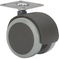 Alex - Lenkrolle mit Platte und glatter Achse, schwarz/grau, max. Tragkraft 50 kg, 42 x 42 mm, ø 5 cm von ALEX