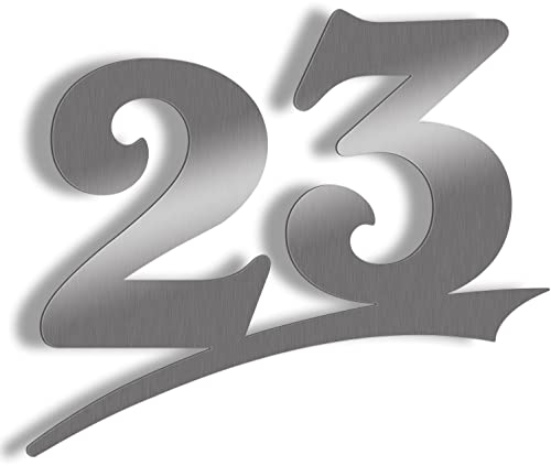 Hausnummer Edelstahl gebürstet mit große Zahlen - frei wählbar zwischen Hausnummer 1-29, 16cm, 20cm, 30cm Türschild Sonderanfertigung aus Edelstahl Hausnummer XXL (Hausnummer 23 / 20cm) von ALEZZIO