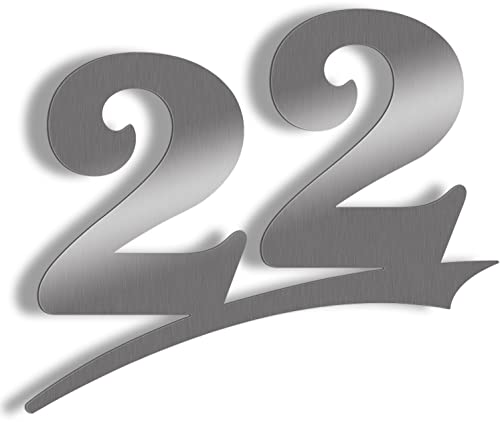 Hausnummer Edelstahl gebürstet mit große Zahlen - frei wählbar zwischen Hausnummer 1-29, 16cm, 20cm, 30cm Türschild Sonderanfertigung aus Edelstahl Hausnummer XXL (Hausnummer 22 / 16cm) von ALEZZIO