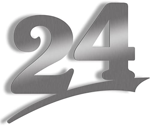 Hausnummer Edelstahl gebürstet mit große Zahlen - frei wählbar zwischen Hausnummer 1-29, 16cm, 20cm, 30cm Türschild Sonderanfertigung aus Edelstahl Hausnummer XXL (Hausnummer 24 / 16cm) von ALEZZIO