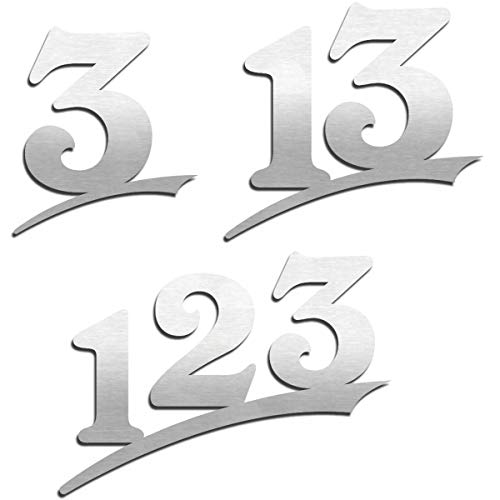 Hausnummer Edelstahl gebürstet - modern - Haustürschilder Nummern Aufputz mit Zahlen - Buchstaben- groß mit Varianten - Rostfrei (2-stellig / 16cm Ziffernhöhe) von ALEZZIO