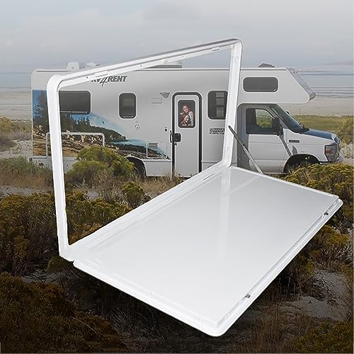 ALEjon Faltbarer Outdoor-Tisch, platzsparendes Wand-Design, Konstruktion aus Aluminiumlegierung, trägt bis zu 20 kg, ideal für Camping und Wohnmobile, Weiß, 60 x 41 x 2,5 cm von ALEjon