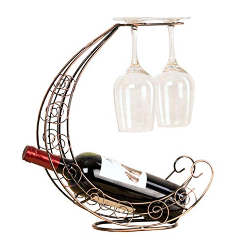 ALEjon Kreativer Rotweinbecherhalter mit 2 Haken Küchenarbeitsplatte Freistehendes Weinglas-Aufbewahrungsregal Bar Kreatives einfaches Kelch-Display-Ständer-Gestell von ALEjon