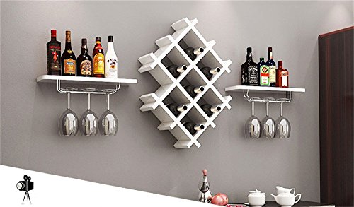 ALEjon Modernes weißes Wand-Weinregal-Set: Stilvoller hängender Weinschrank für die umgedrehte Weinlagerung und -präsentation von ALEjon