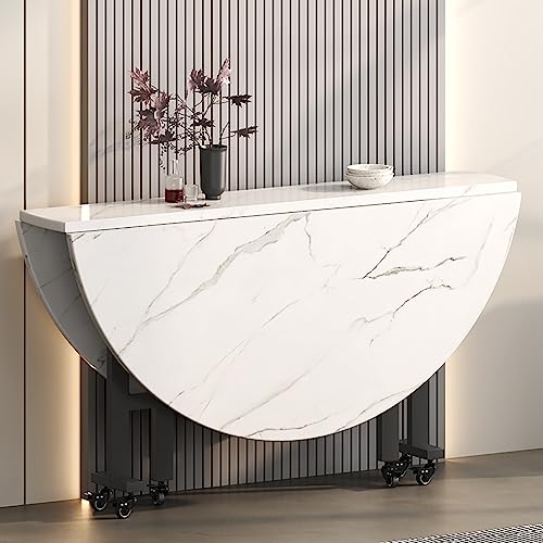 ALEjon 【Platzsparender klappbarer Esstisch】Eleganter Drop-Leaf-Küchentisch für kompakte Bereiche, erweiterbarer Bürotisch oder Esstisch mit 6 Rollen, vielseitig und zusammenklappbar, ideal für kleine von ALEjon