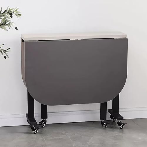 ALEjon Verdickte Platte Klapptisch mit beweglichem Design - platzsparender Küchentisch mit Kohlenstoffstahlbügel und 6 Rollen - Unterstützt leicht 200 kg - Maße 120x100x75cm von ALEjon