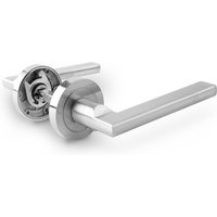 Aluminiumgriff mit gerader Drückerschlossrosette matt verchromt Aluminiumgriff mit gerader Drückerschlossrosette matt verchromt von ALFA DYSER