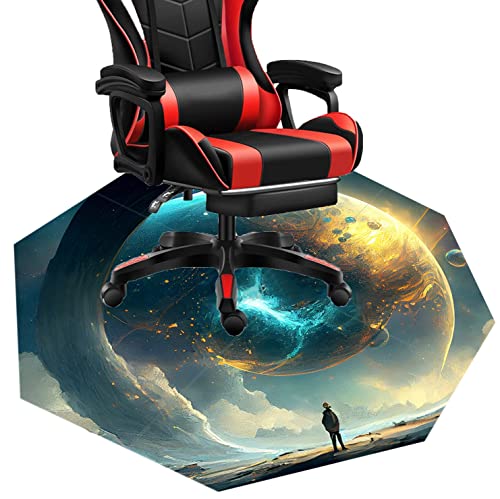 ALFAAL Gaming Stuhl Teppich Bodenschutzmatte Bürostuhl Achteck Bodenschutzmatte for Hartböden, Schreibtischstuhl Unterlage for Zuhause/Büro (Color : 1, Size : 100cm) von ALFAAL