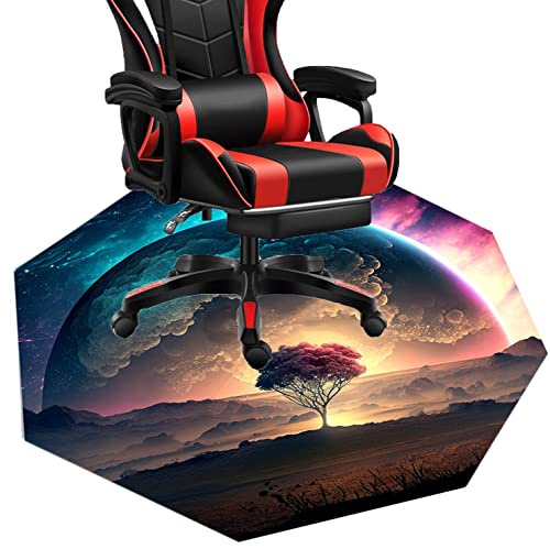 ALFAAL Gaming Stuhl Teppich Bodenschutzmatte Bürostuhl Achteck Bodenschutzmatte for Hartböden, Schreibtischstuhl Unterlage for Zuhause/Büro (Color : 2, Size : 120cm) von ALFAAL