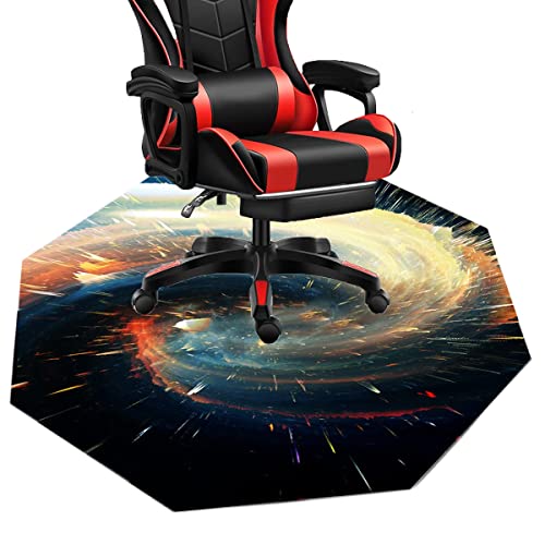 ALFAAL Gaming Stuhl Teppich Bodenschutzmatte Bürostuhl Achteck Bodenschutzmatte for Hartböden, Schreibtischstuhl Unterlage for Zuhause/Büro (Color : 3, Size : 100cm) von ALFAAL