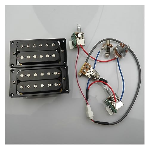 ALFAAL Gitarren-Tonabnehmer Humbucker-Tonabnehmer 4C Mit Kabelbaum 2V1T Set E-Gitarren-Tonabnehmer (Color : Black Push Pull) von ALFAAL