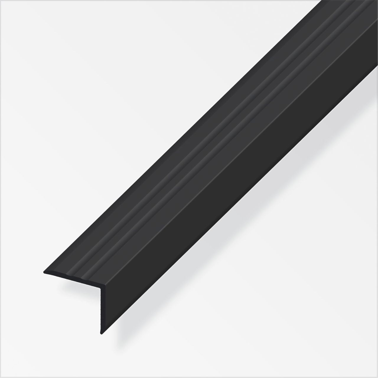 alfer Treppenprofil 1 m, 25 x 21 mm PVC (Kunststoff) glatt schwarz von ALFER