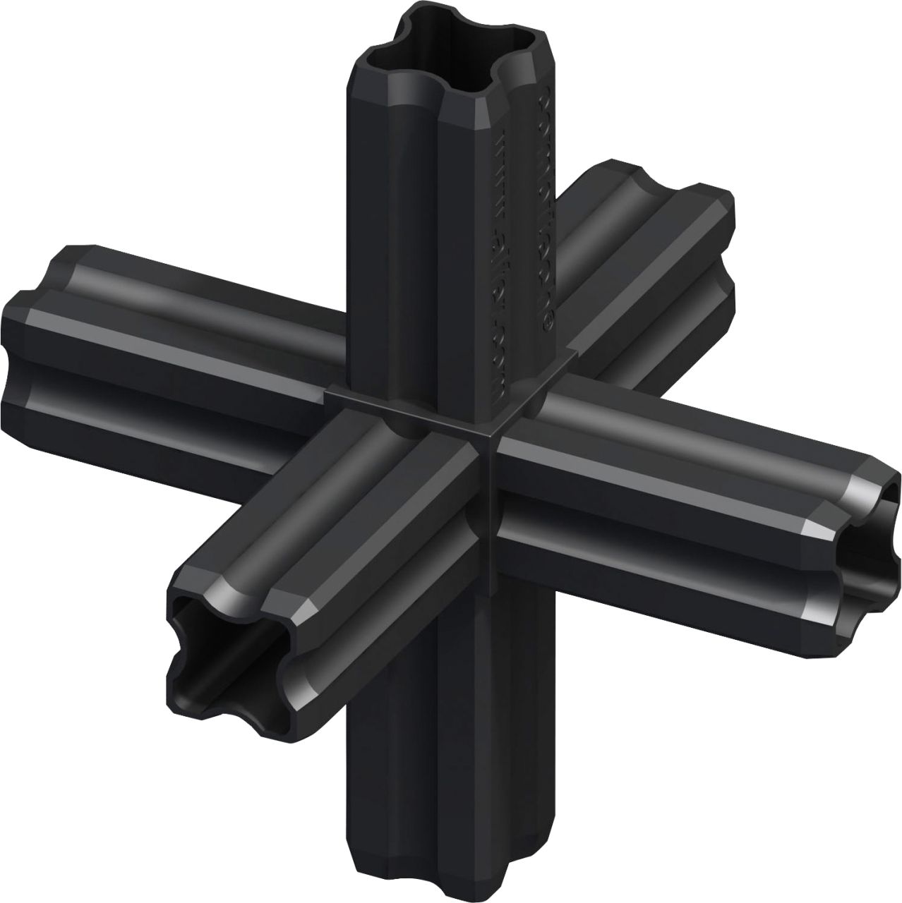 alfer Knoten-Verbinder 90º, 6 Zapfen 23.5 mm Kunststoff glatt schwarz von ALFER