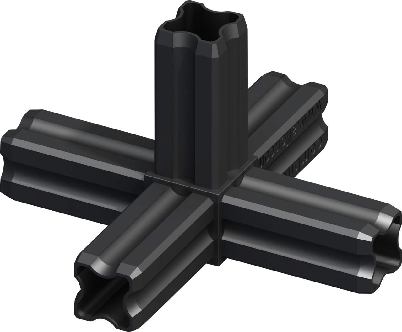 alfer Knoten-Verbinder 90º, 5 Zapfen 23.5 mm Kunststoff glatt schwarz von ALFER